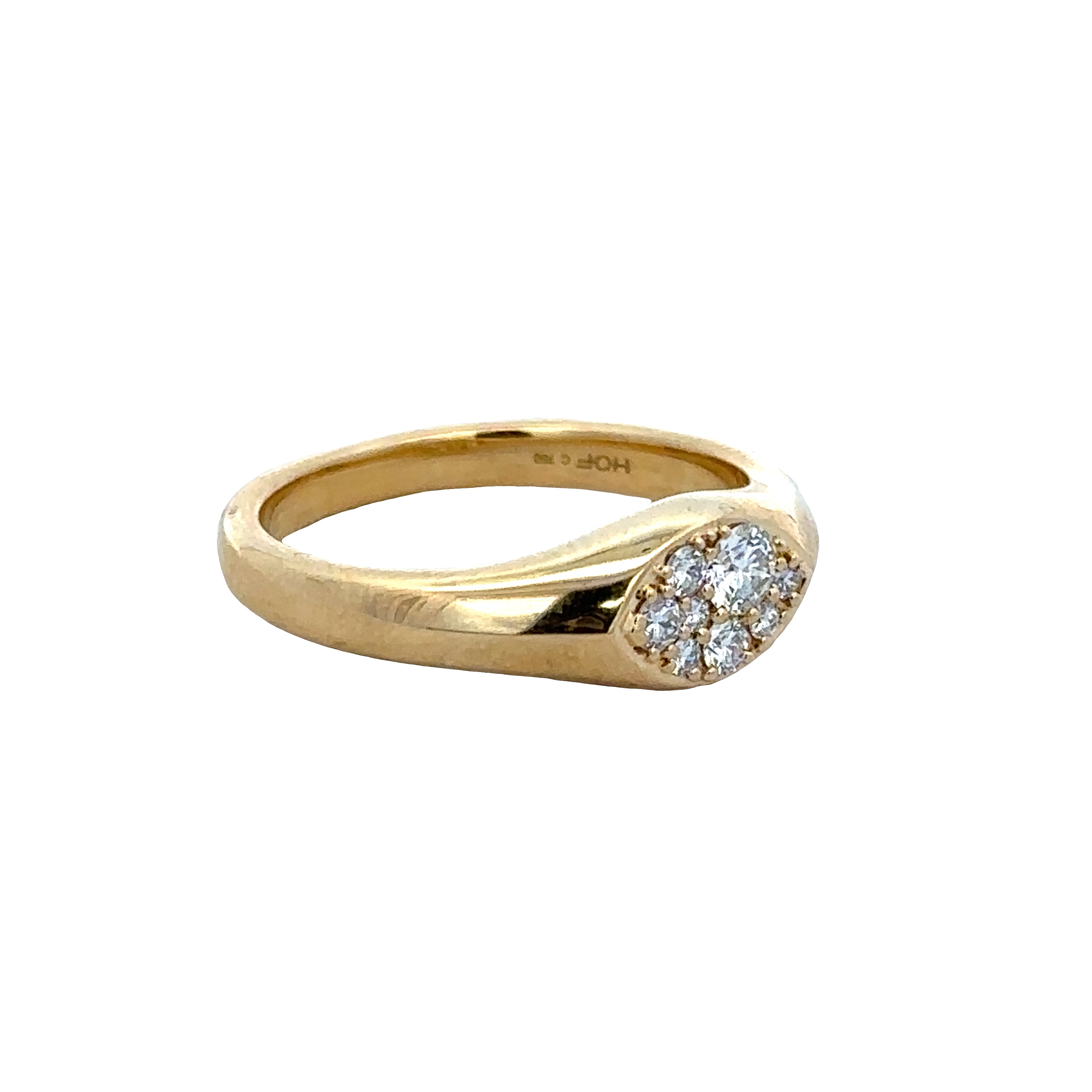 18k Yellow Gold Diamond Navette Ring – Size 6.5