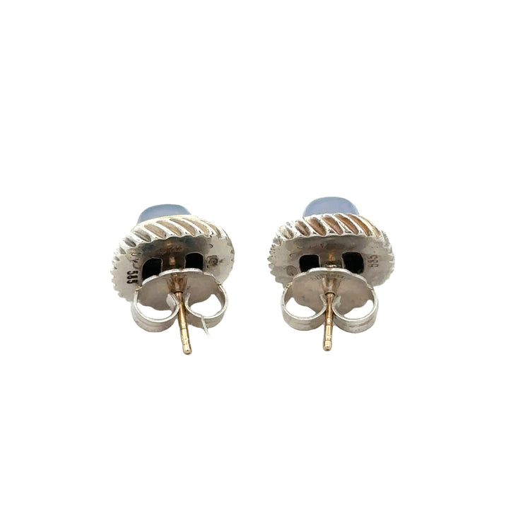 Estate David Yurman Chalcedony Cable Style Earrings