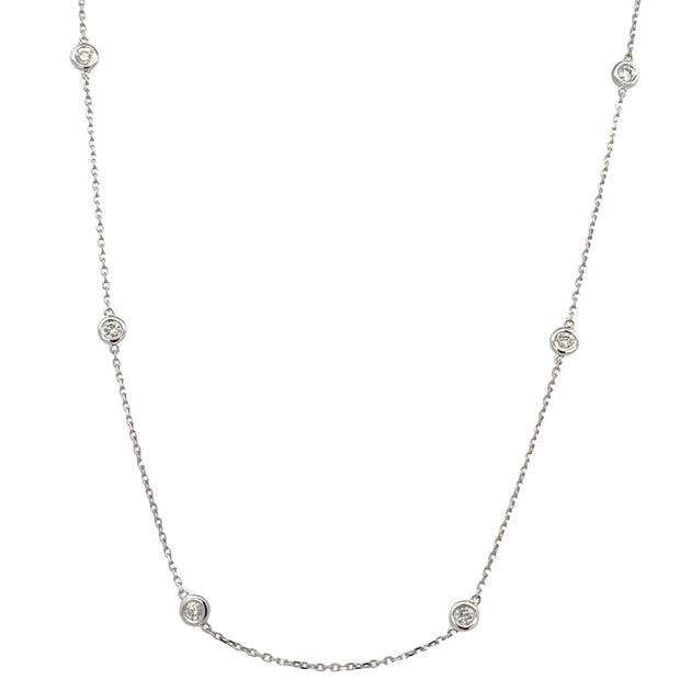 .50 CTW Diamond Station Necklace in White Gold