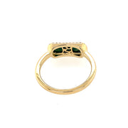Malachite and Diamond Ring in Yellow Gold