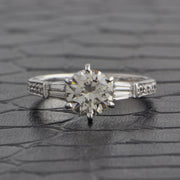 Classic 1.21 ct. Round Brilliant Cut Diamond Engagement Ring in 18k White Gold