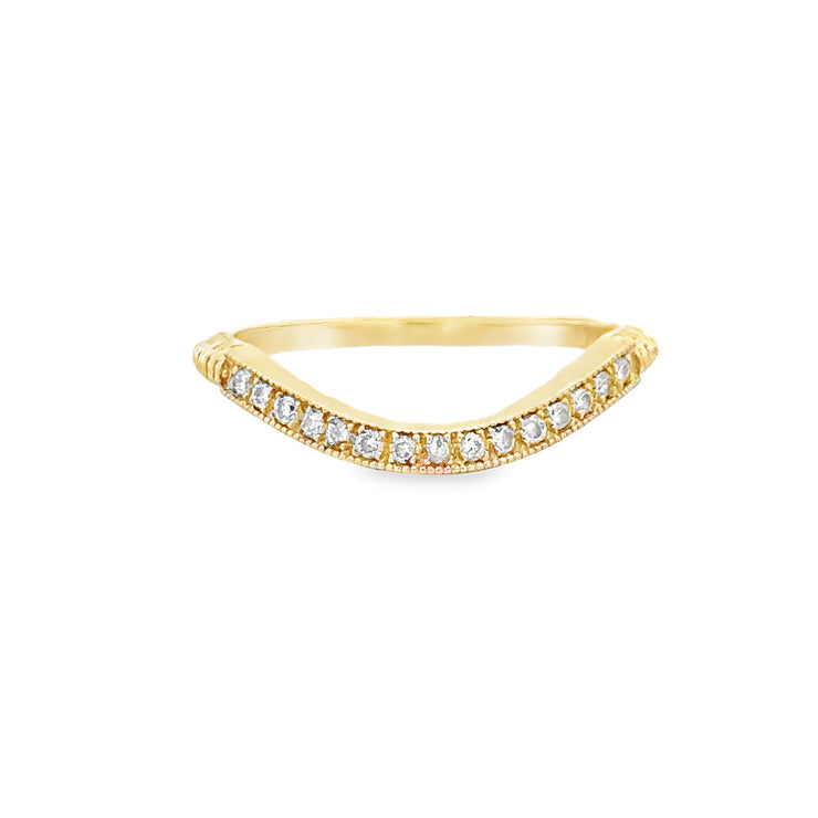 Curved Diamond Band in Yellow Gold