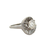 Vintage 1950s-60s Diamond Swirl Ring in Platinum
