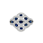 Sapphire and Diamond Ring in White Gold