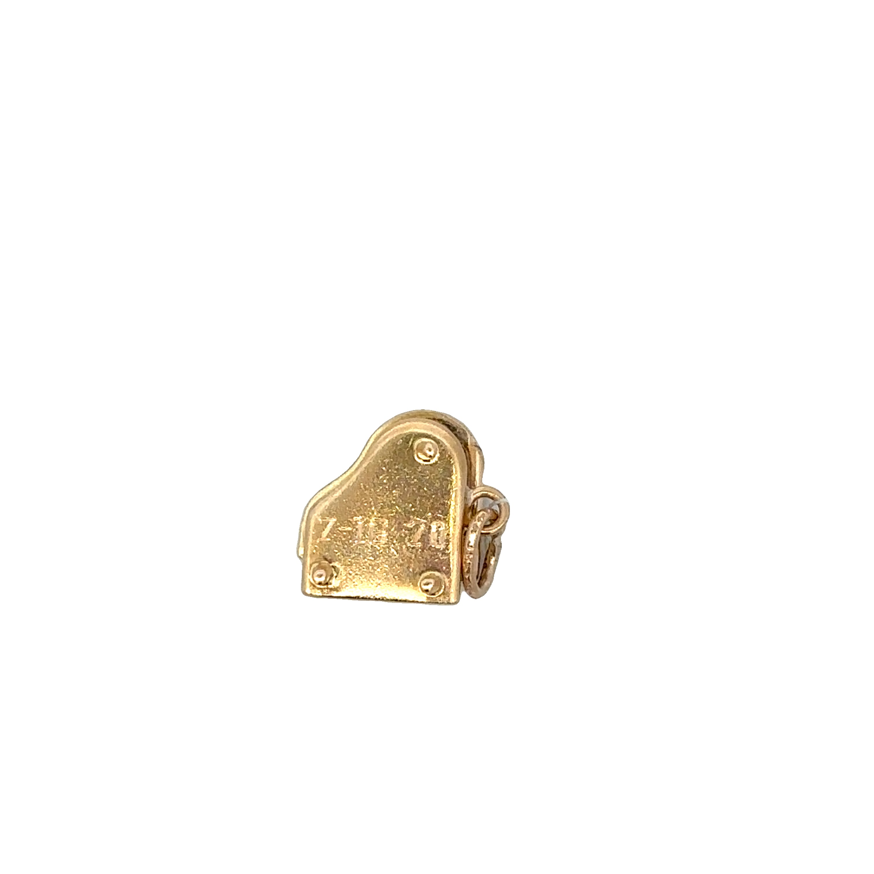 Vintage Enameled Grand Piano Charm in Yellow Gold