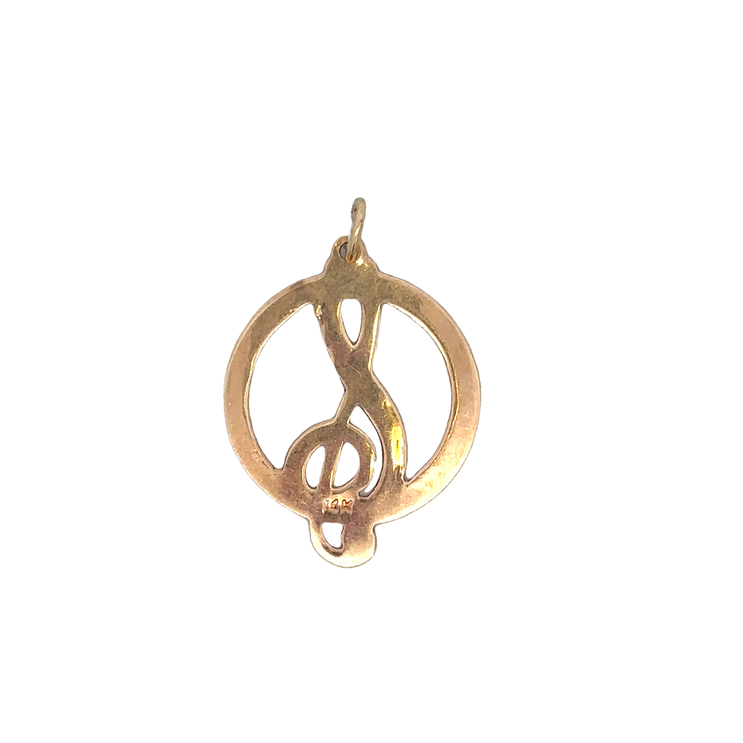 Vintage Yellow Gold Clef Charm in Yellow Gold