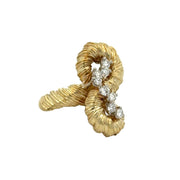 Diamond Rope Style Vintage Ring in 18k Yellow Gold