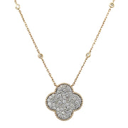 Diamond Quatrefoil Necklace in Yellow Gold