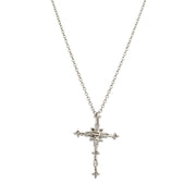 Marquise and Round Brilliant Cut Diamond Cross in Platinum