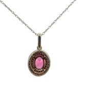 Pink Spinel and Diamond Pendant in 14k Gold