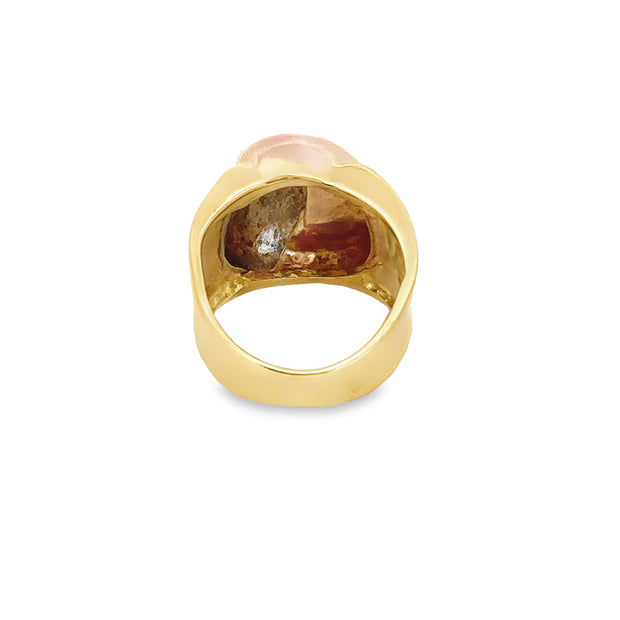 Tritone Statement Band Ring in 18k Gold