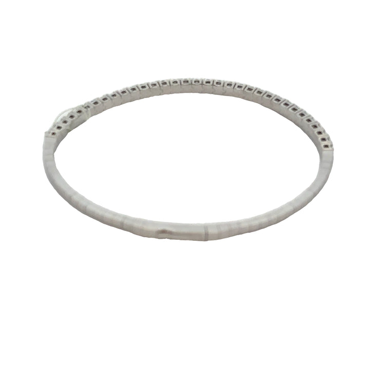 Flexible Diamond Bangle Bracelet in White Gold