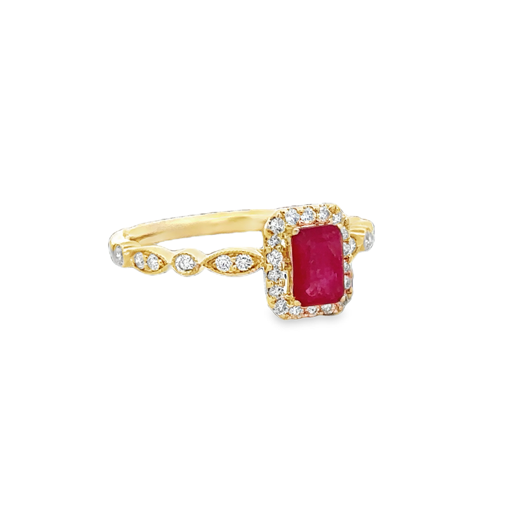 Ruby and Diamond Ring in Yellow Gold