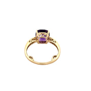 Amethyst and Diamond Ring in Yellow Gold