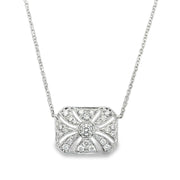 Art Deco Inspired Diamond Necklace in 18k White Gold