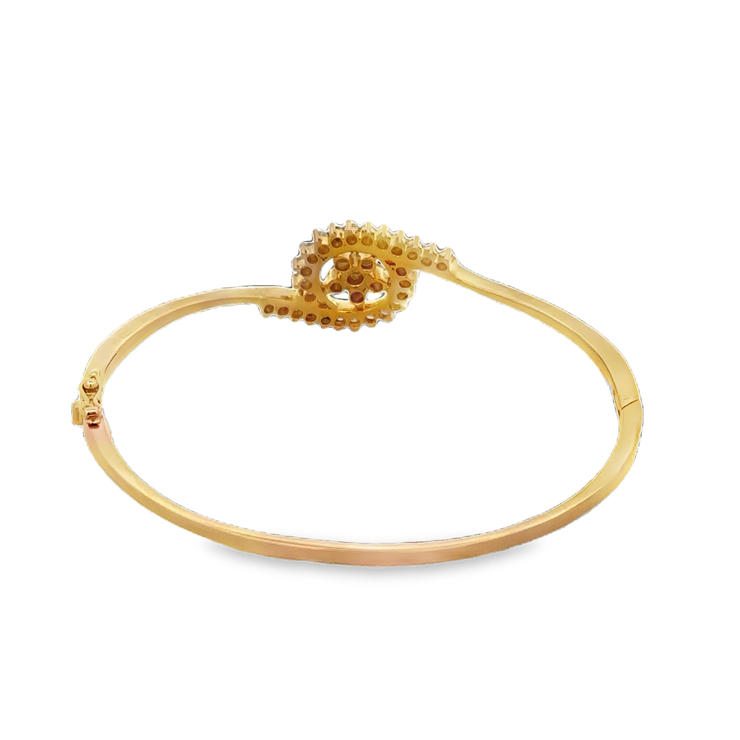 Diamond Spiral Bangle Bracelet in 18k Yellow Gold