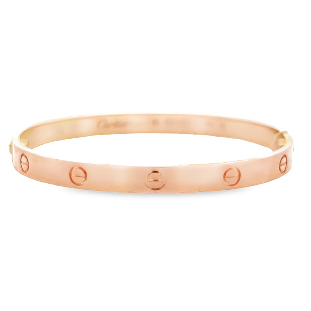 Estate Cartier 18k Rose Gold Love Bracelet Size 22