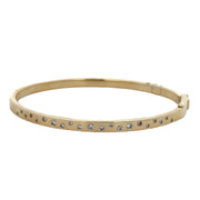 Flush Set Diamond Bangle Bracelet in Yellow Gold