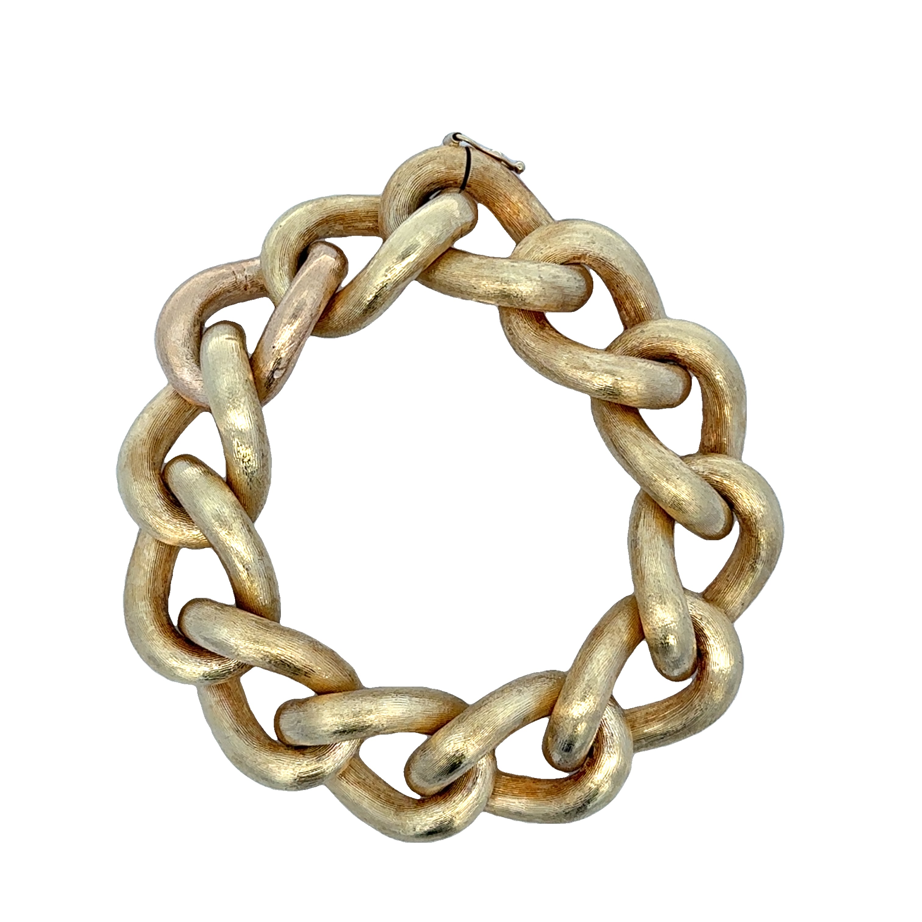 Statement Curb Link Bracelet with Florentine Finish