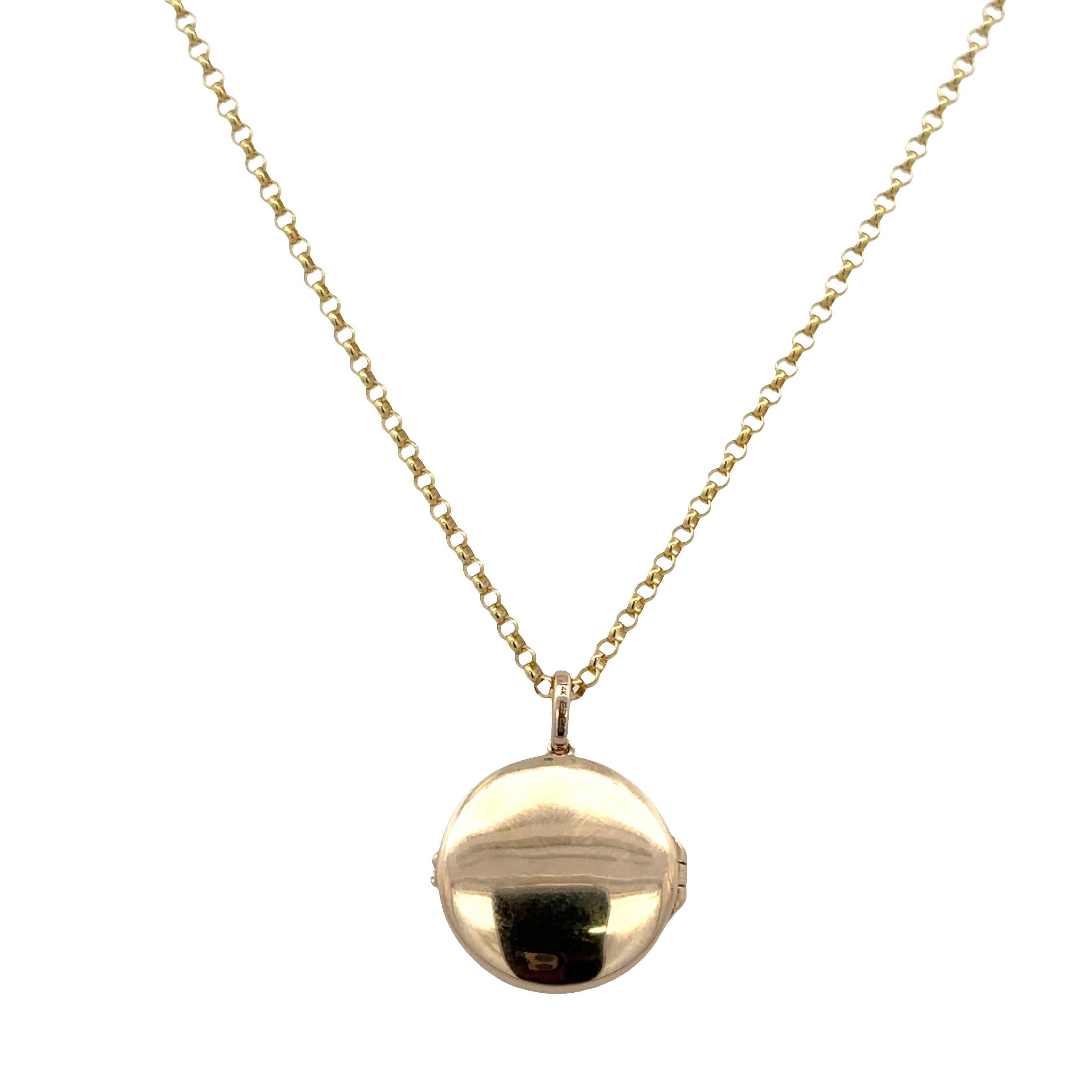 14k Yellow Gold Onyx & Diamond Heart Locket Necklace – 18"