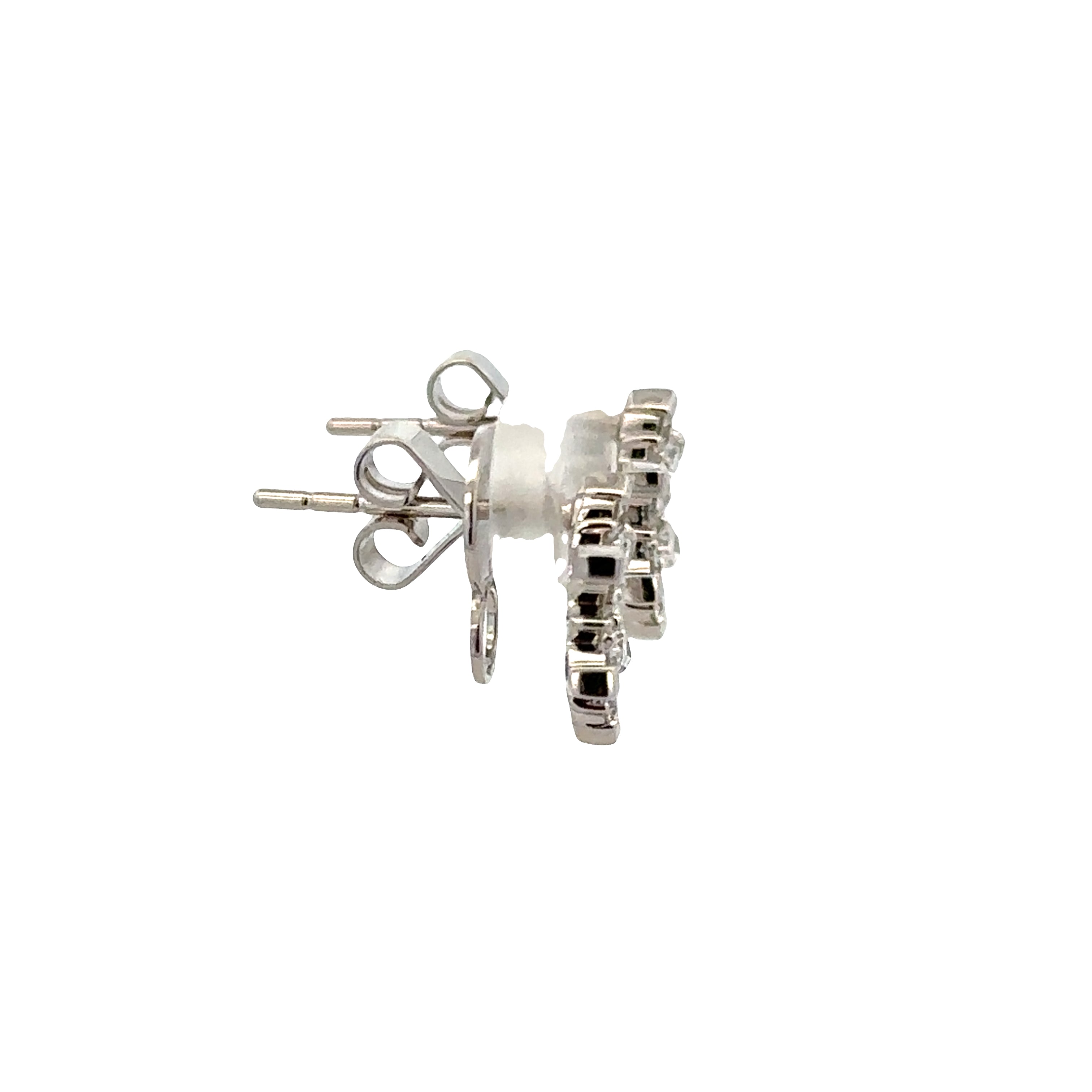 14k White Gold Diamond Star Earring Jackets