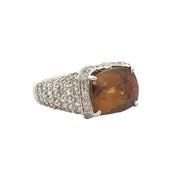 11.20 ct. Sphene and Diamond Ring in White Gold