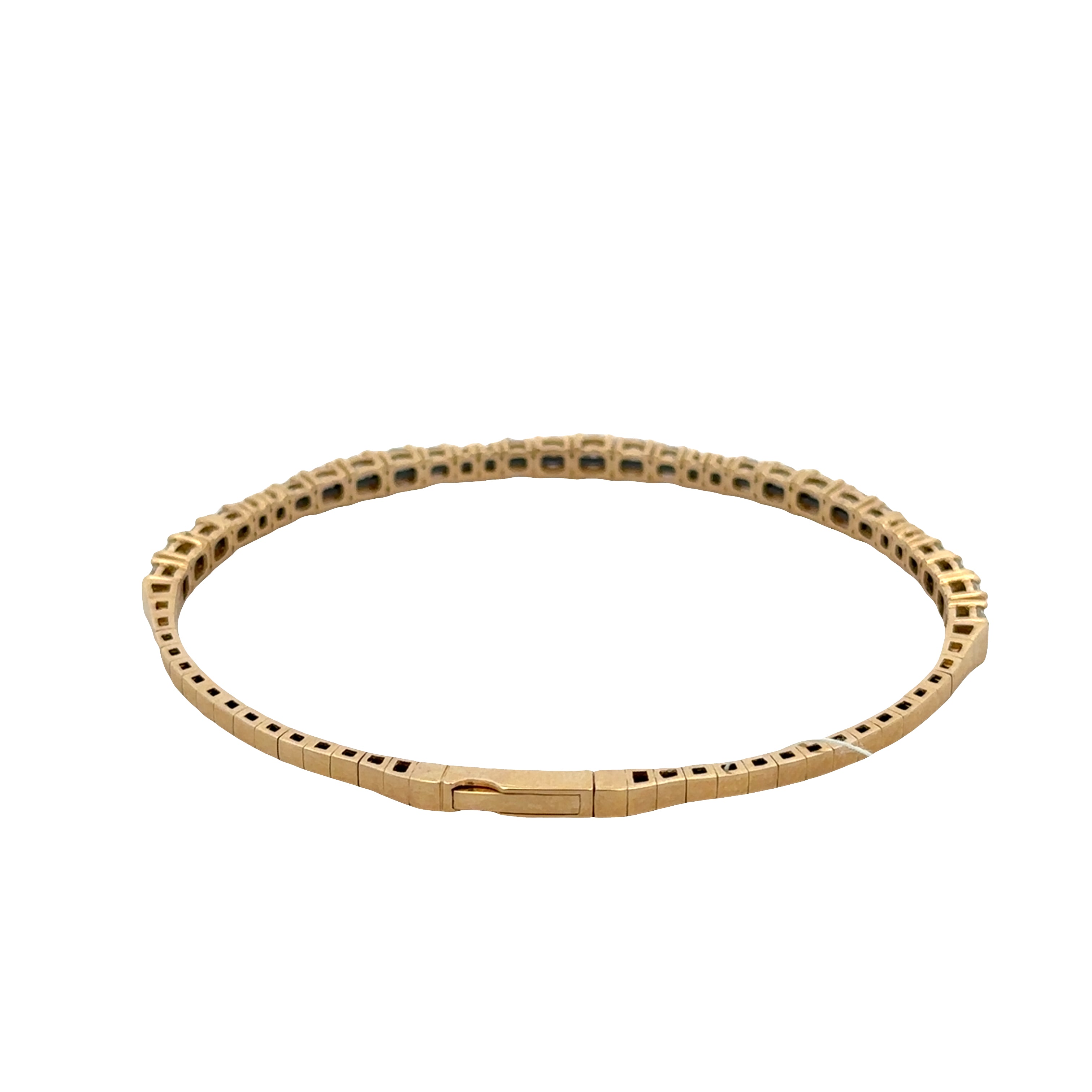 14k Yellow Gold 2.75 Carat Diamond Flexible Bangle Bracelet