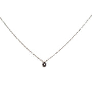 Bezel Set Pear Shape Diamond Necklace in White Gold