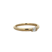 Oval Diamond Band Ring in Yellow Gold