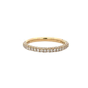 Pave Set Round Brilliant Cut Diamond Band in Yellow Gold