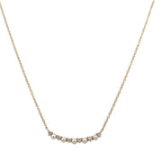 Curved Pearl and Diamond Necklace in Yellow Gold