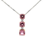 Pink Spinel and Diamond Pendant in White Gold