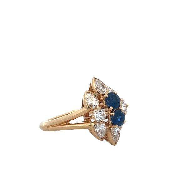 Sapphire and Diamond Ring in 18k Yellow Gold