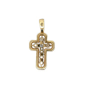 Diamond Cross Pendant in 18k Yellow Gold