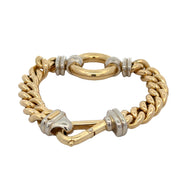 Substantial Two Tone Fashion Bracelet in 18k Gold