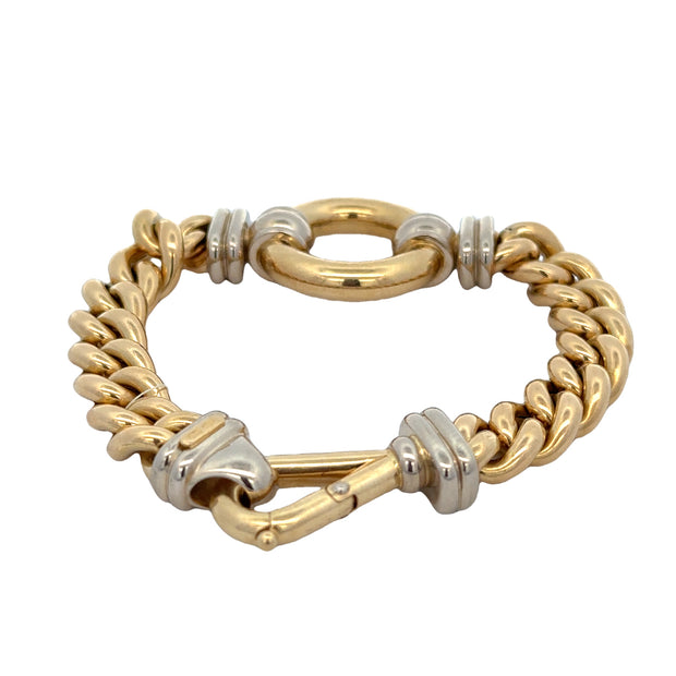Substantial Two Tone Fashion Bracelet in 18k Gold