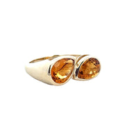 Citrine Bypass Ring in Yellow Gold