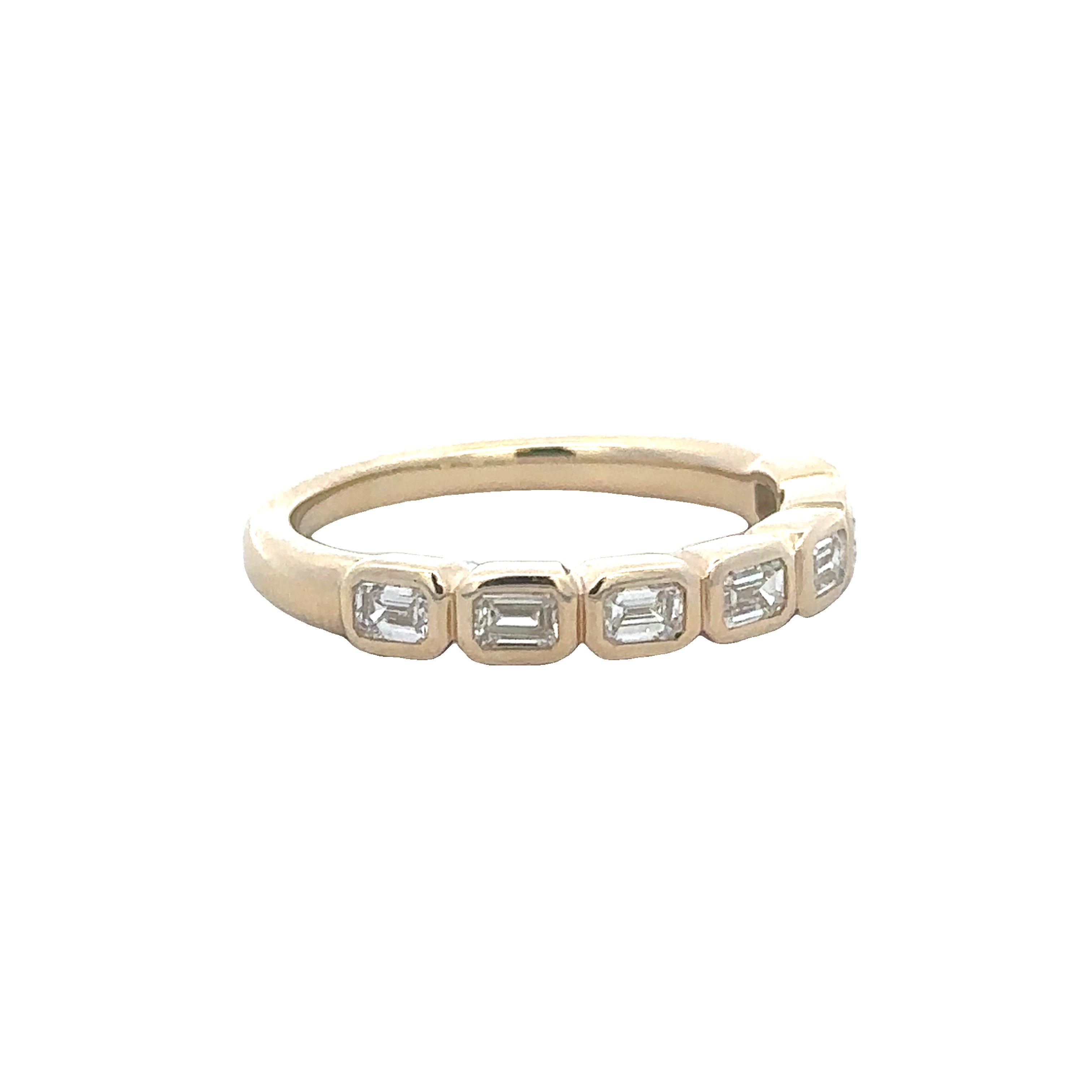Emerald Cut Diamond Band in Yellow Gold