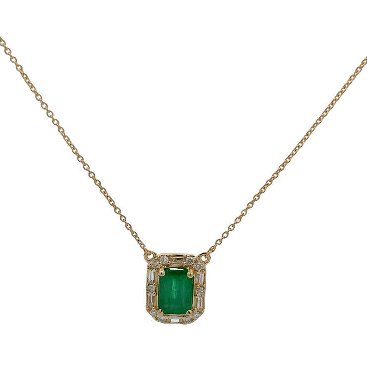 Emerald and Diamond Necklace in Yellow Gold