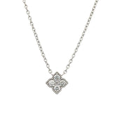 Diamond Quatrefoil Necklace in White Gold