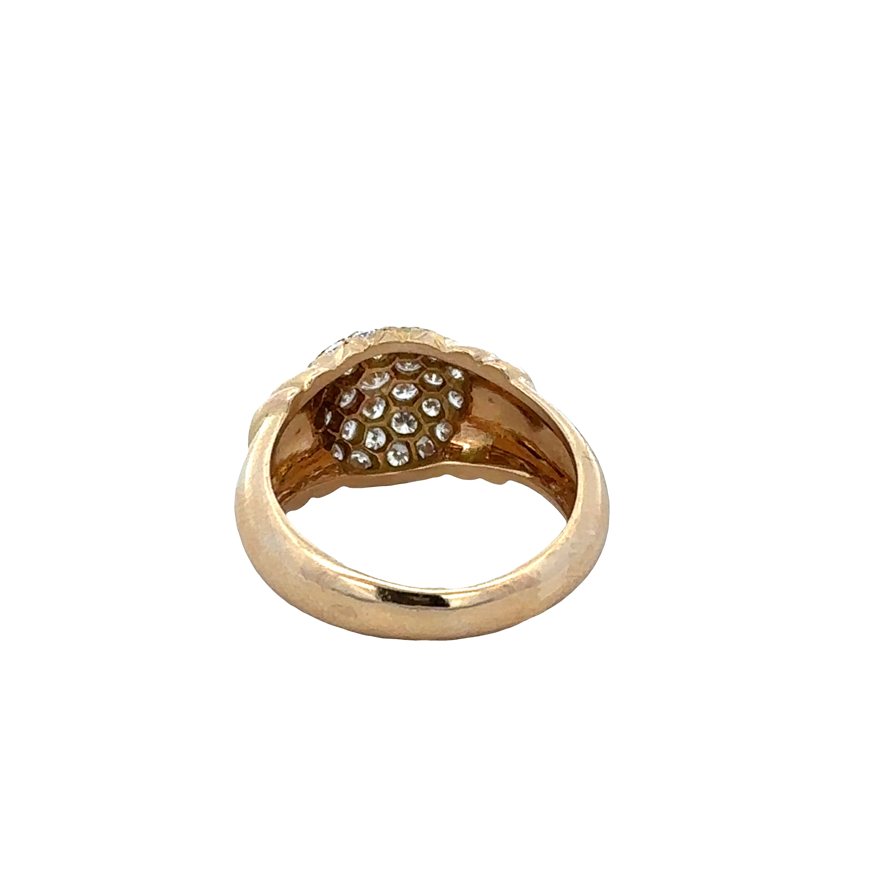 18k Yellow Gold Diamond Pavé Cluster Ring – Size 6.25