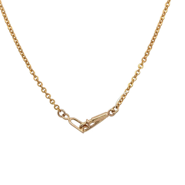 Vintage 1990s Diamond Circle Necklace in Yellow Gold