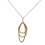 Interlocking Brushed Diamond Pendant in Two Tone Gold