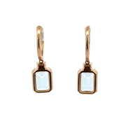 Aquamarine and Diamond Drop Earrings in Yellow Gold