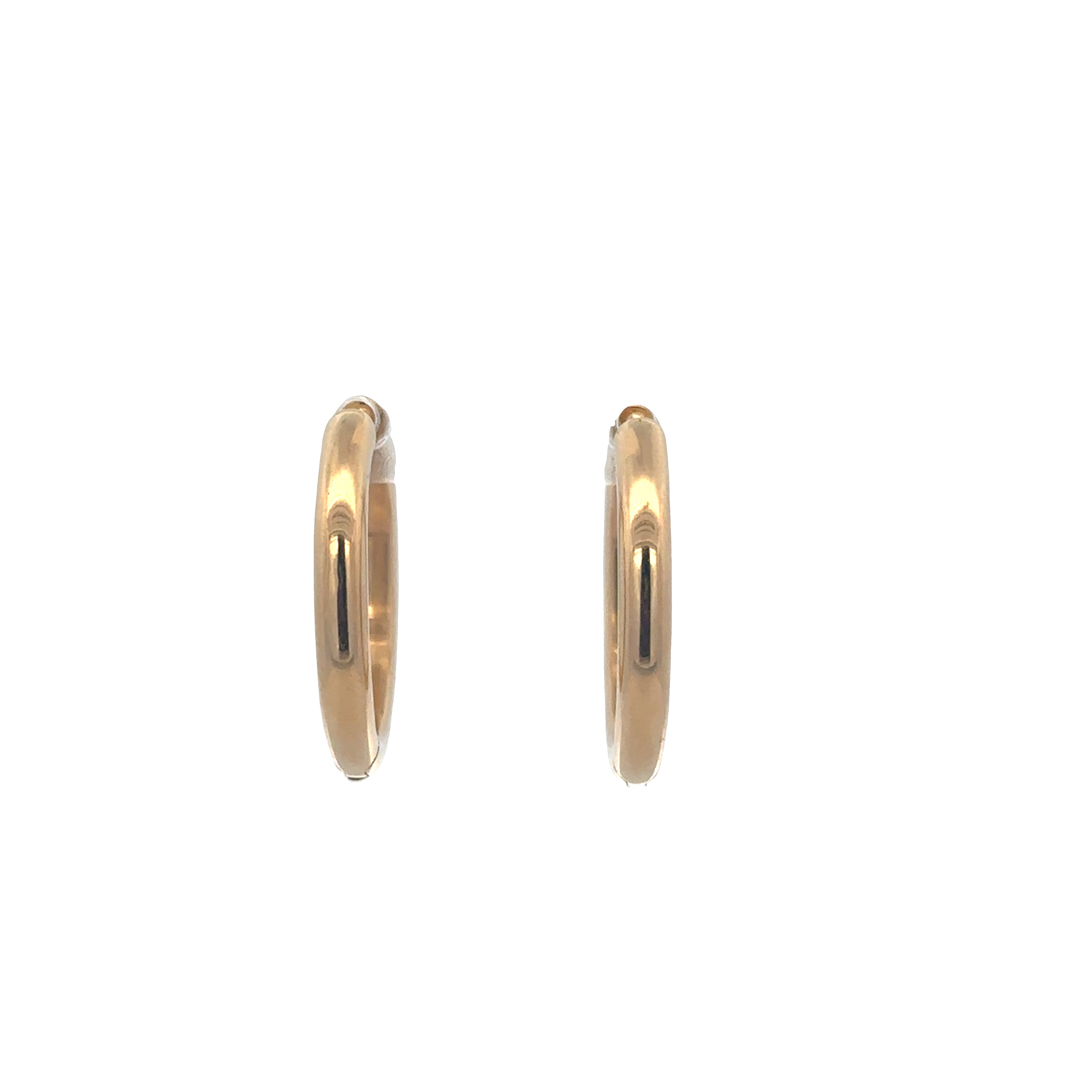 Flush Set Diamond Hoop Earrings in 18k Yellow Gold