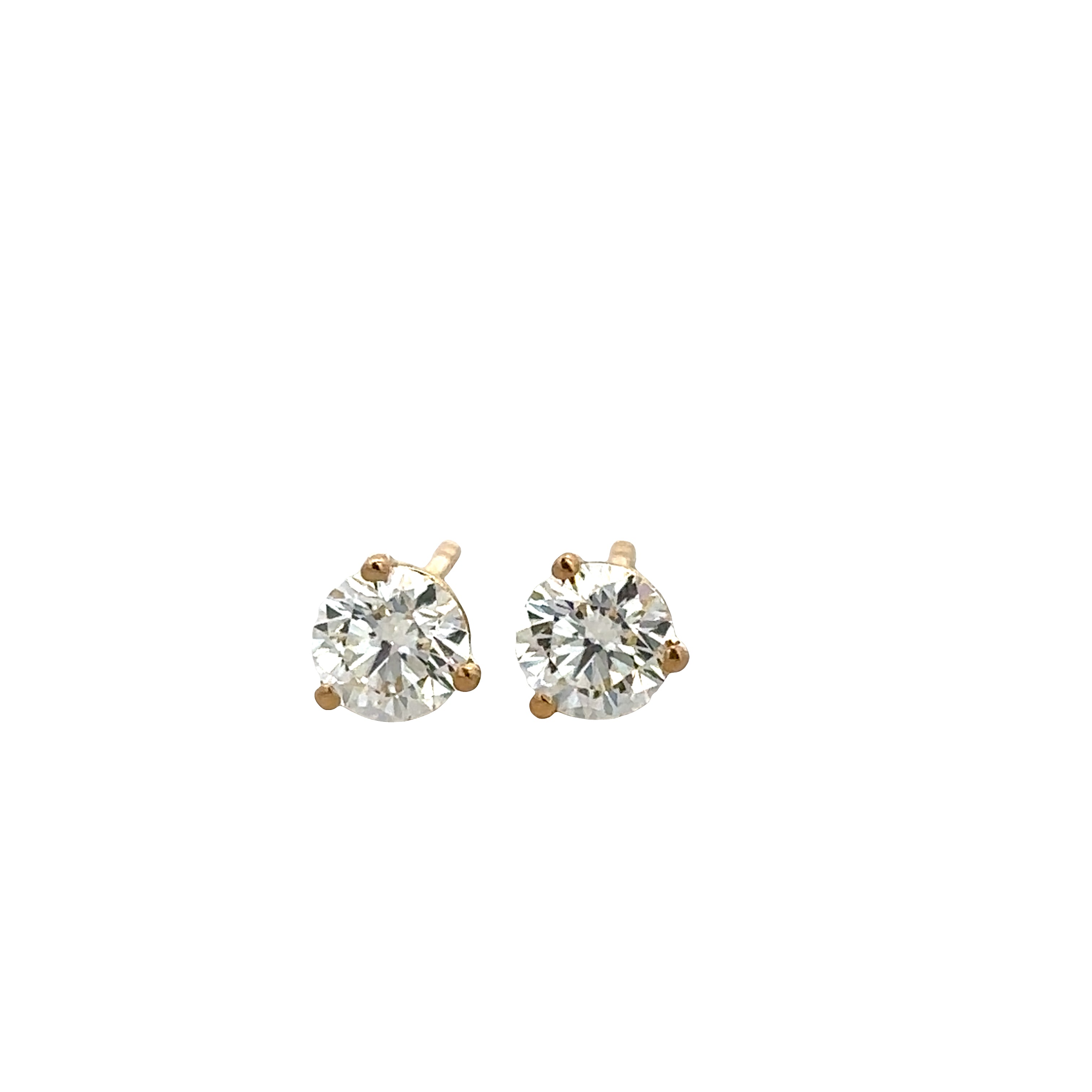 18k Yellow Gold 1.00 CTW Diamond Stud Earrings – J Color, SI2
