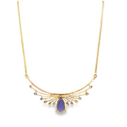 Tanzanite and Diamond Necklace in Yellow Gold