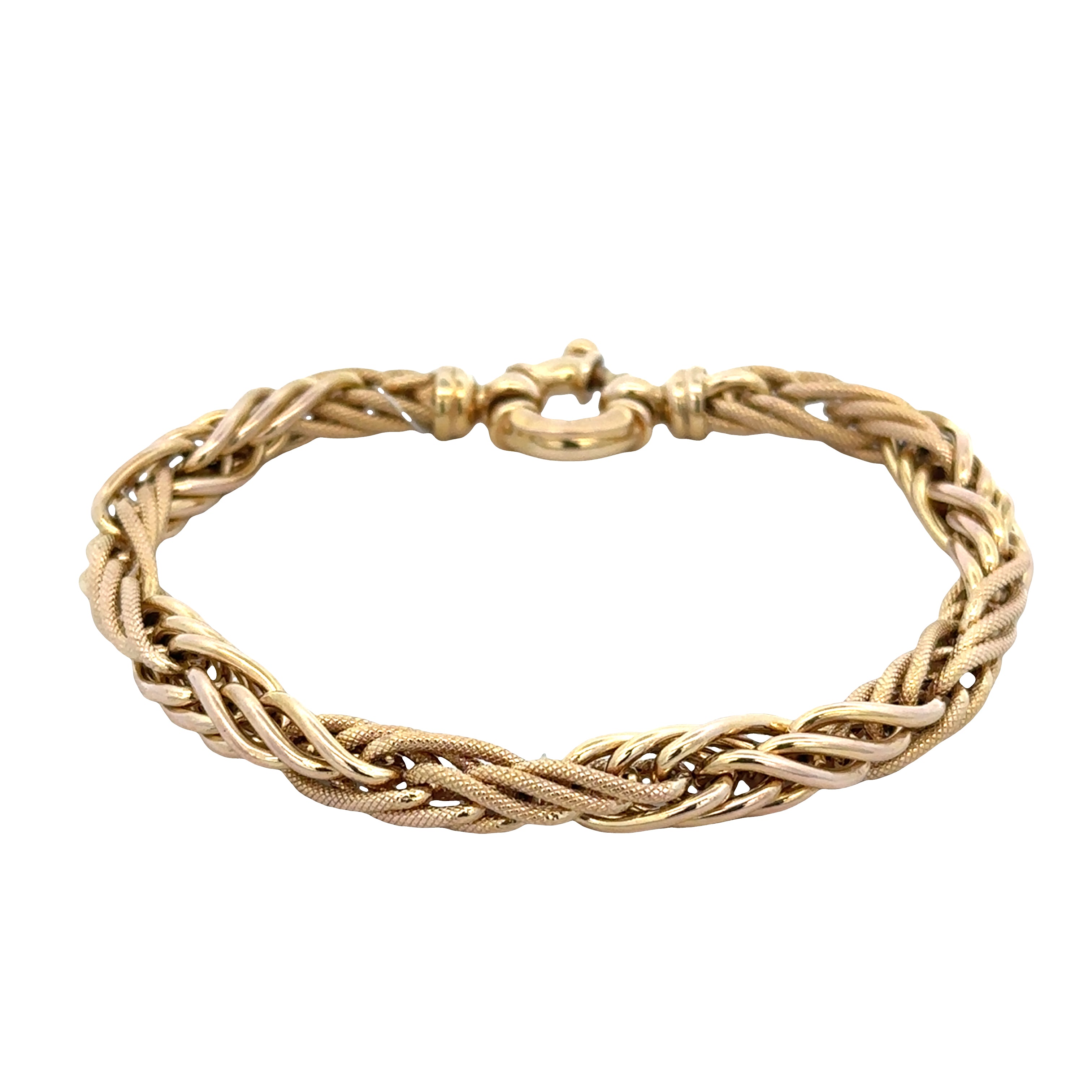 14k Yellow Gold Woven Bracelet – 7.5"