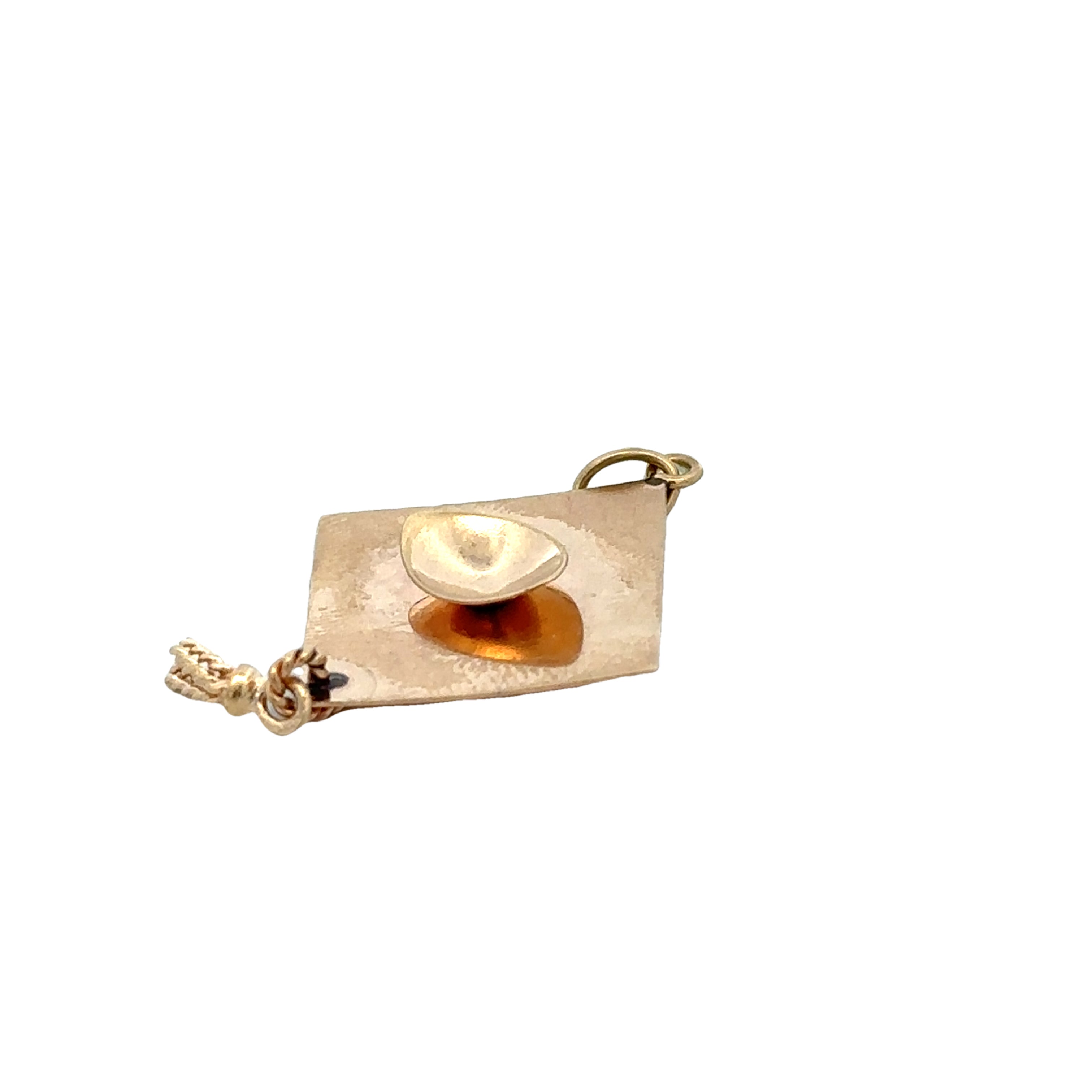 Vintage Two Tone Rose and Yellow Gold Graduation Cap Charm