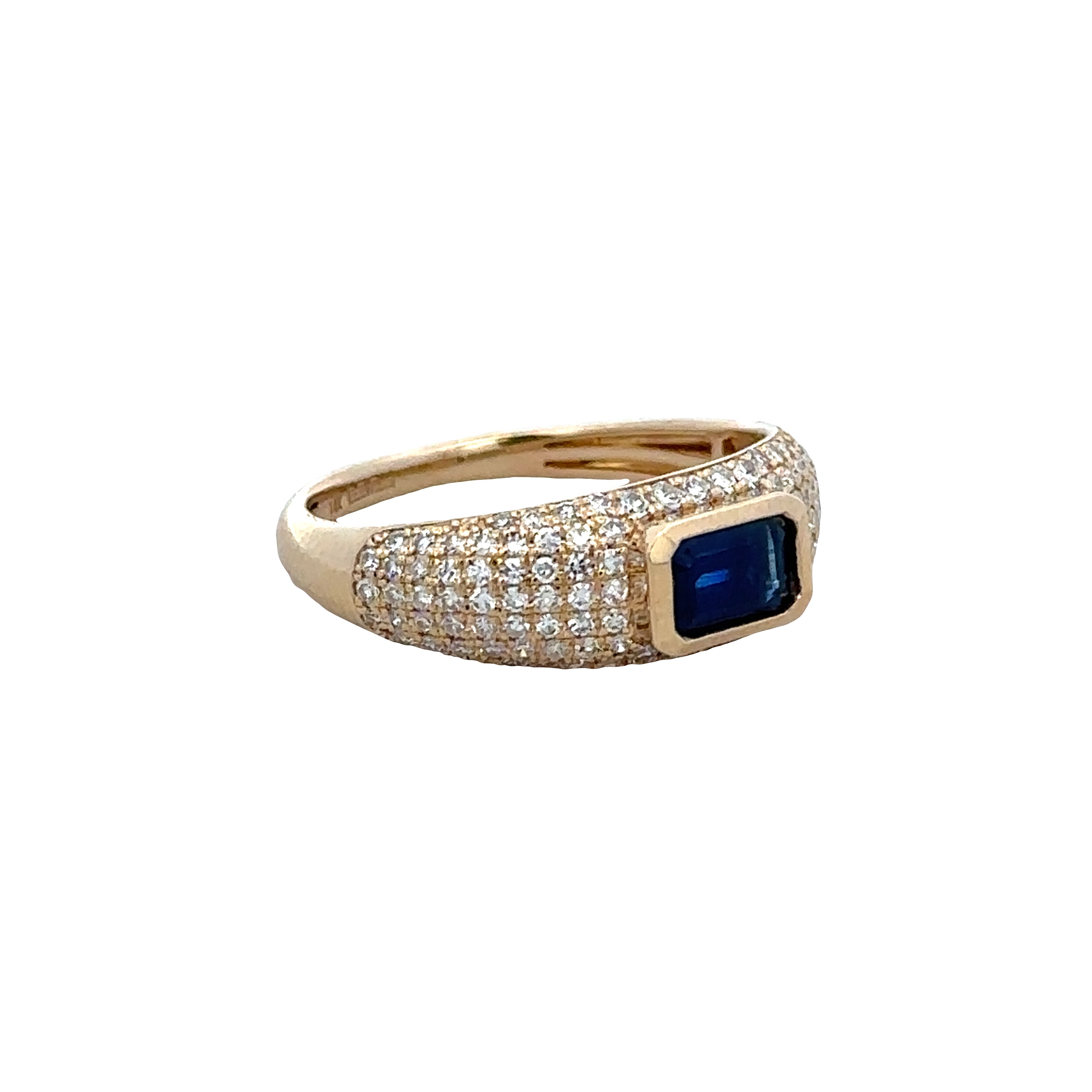 14k Yellow Gold Sapphire & Diamond Ring – Size 7